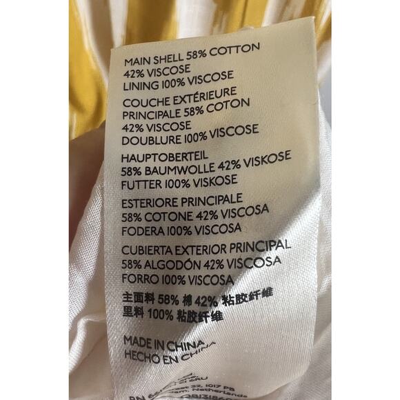 Anthropologie Maeve Cassandra Pintuck Yellow Flutter Sleeve Maxi Dress Medium - Picture 10 of 11